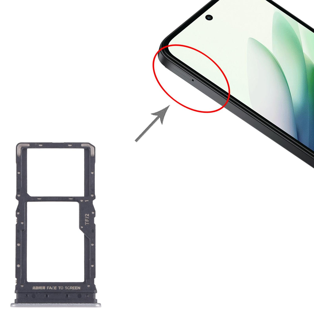 For Xiaomi Redmi 15 5G 10pcs SIM Card Tray + SIM Card Tray / Micro SD Card Tray (Silver)