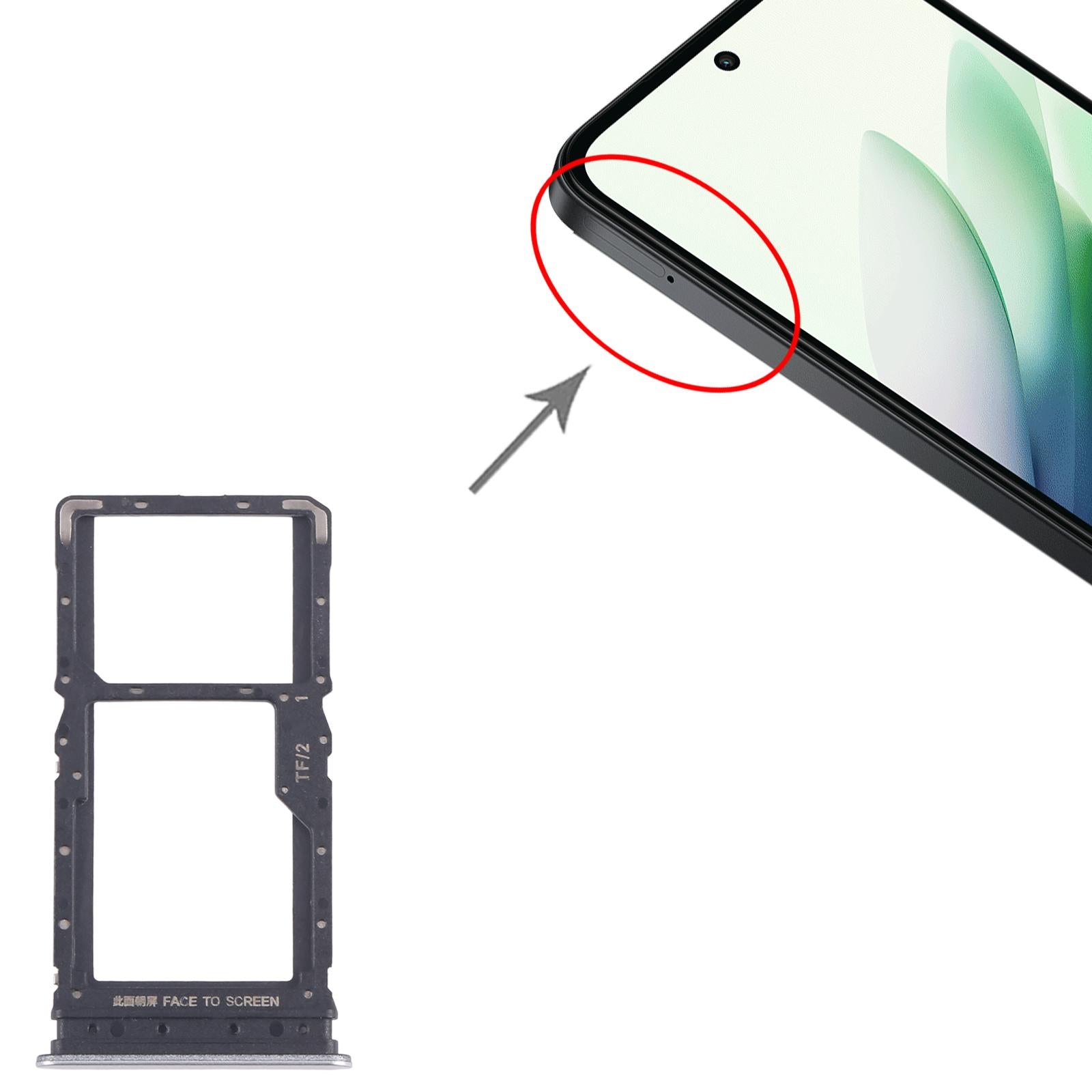 For Xiaomi Redmi 15 5G 10pcs SIM Card Tray + SIM Card Tray / Micro SD Card Tray (Silver)