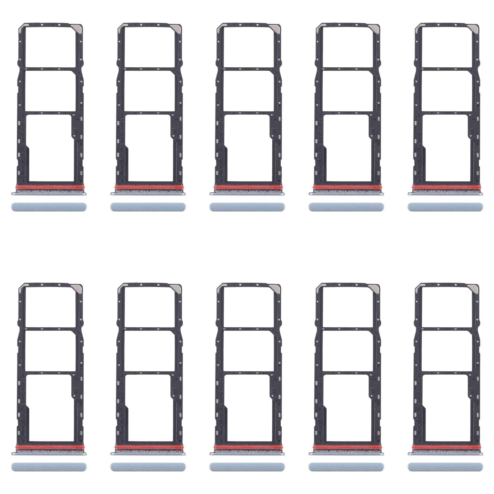 For Xiaomi Redmi A5 4G 10pcs SIM Card Tray + SIM Card Tray + Micro SD Card Tray (Blue)