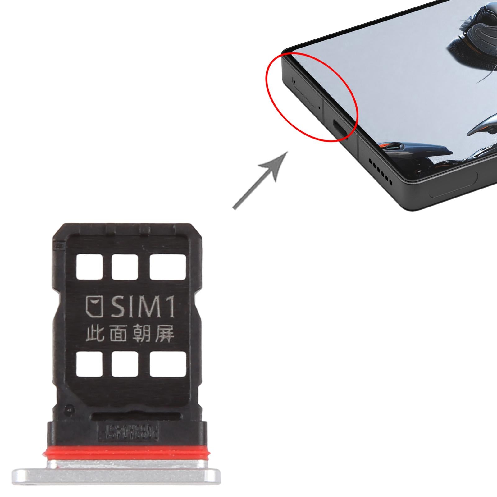 For ZTE nubia RedMagic 10 Air 5G NX779J SIM Card Tray + SIM Card Tray (Silver)