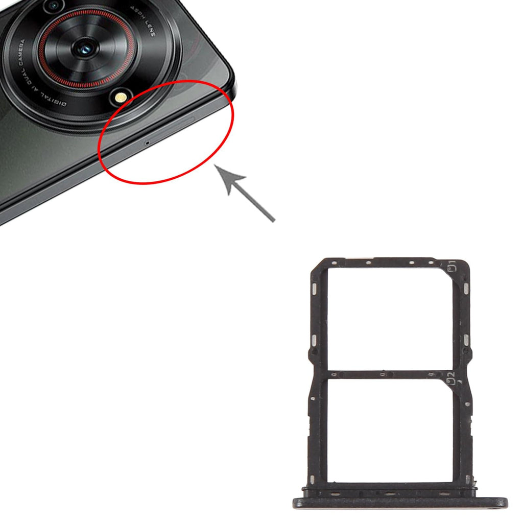 For ZTE Blade A75 5G Z2357N SIM Card Tray + SIM Card Tray (Black)