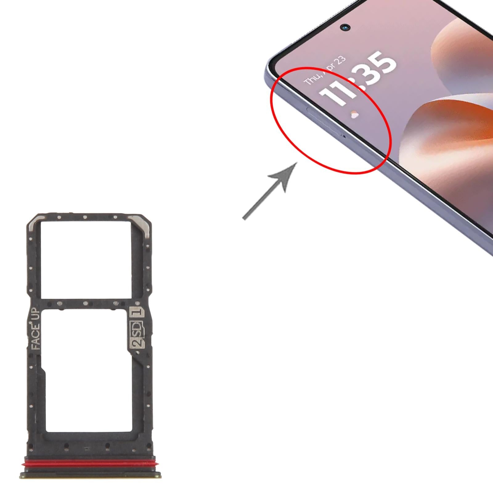For Motorola Moto G86 Original SIM Card Tray + SIM Card Tray / Micro SD Card Tray (Gold)