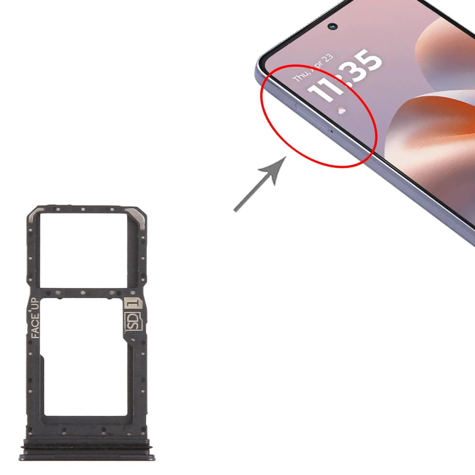For Motorola Moto G86 Original SIM Card Tray + SIM Card Tray / Micro SD Card Tray (Blue)