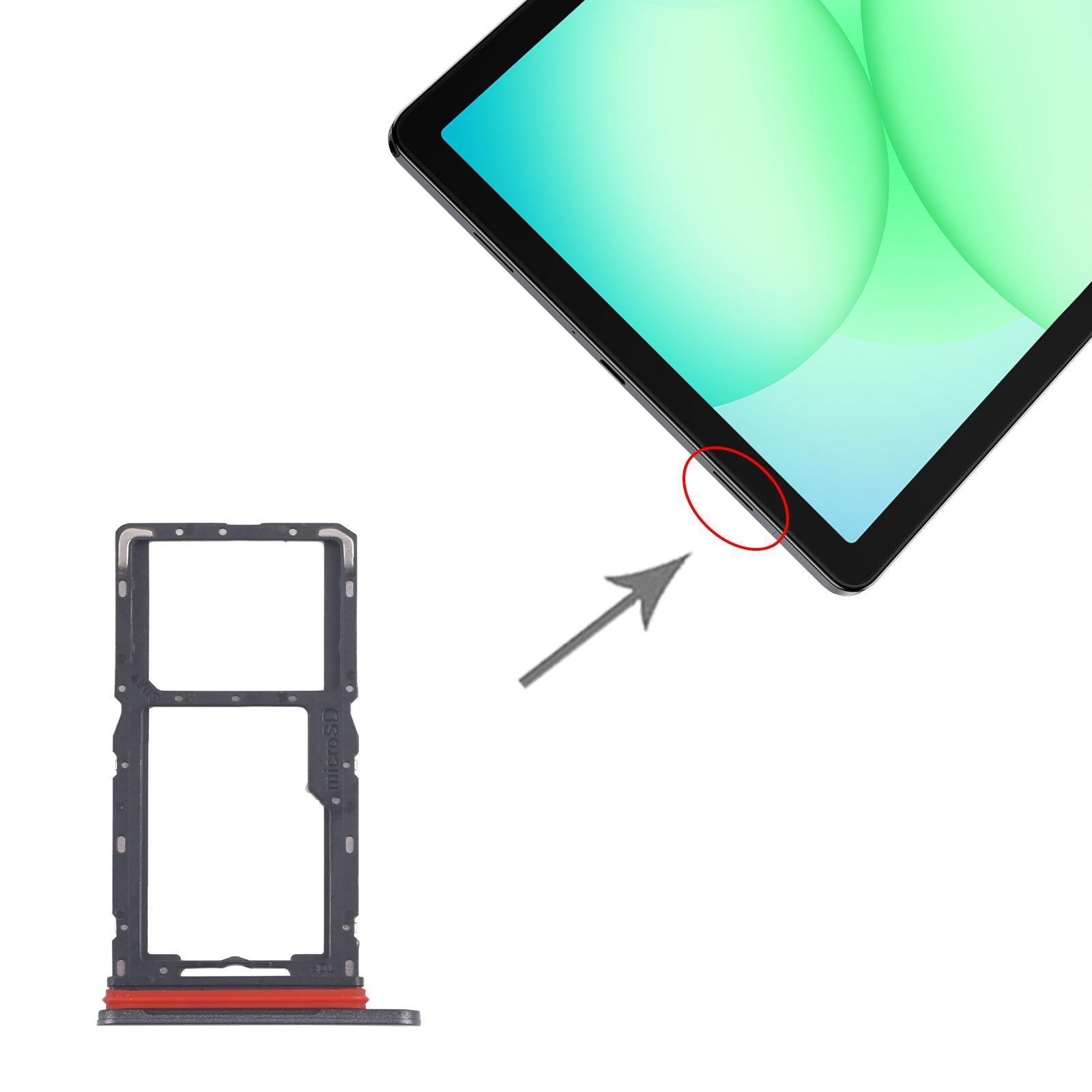For Galaxy Tab A11 SM-X135  Original SIM + Micro SD Card Tray (Black)