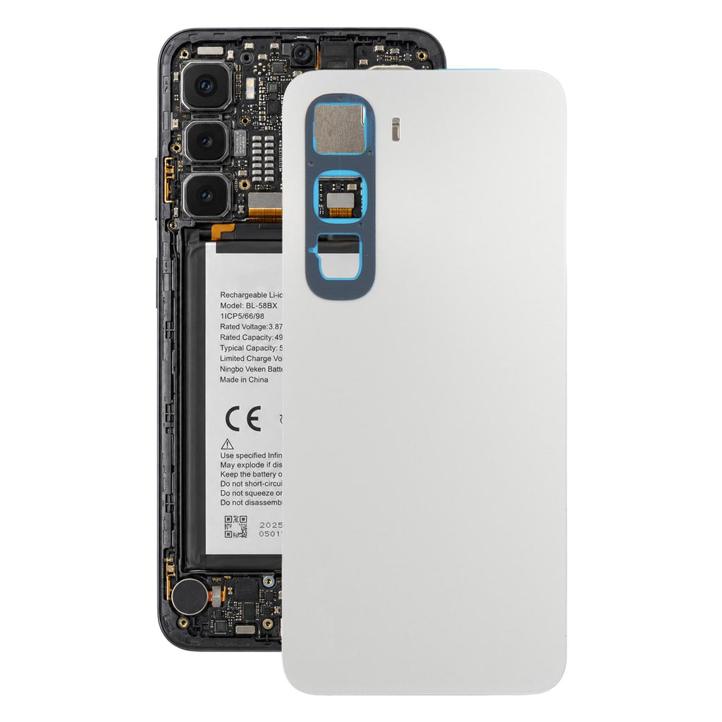 For Infinix Hot 60i 4G X6728 Original Battery Back Cover(Silver)