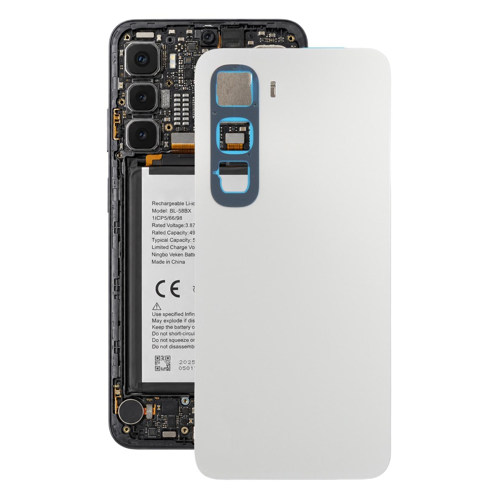 For Infinix Hot 60i 4G X6728 Original Battery Back Cover(Silver)