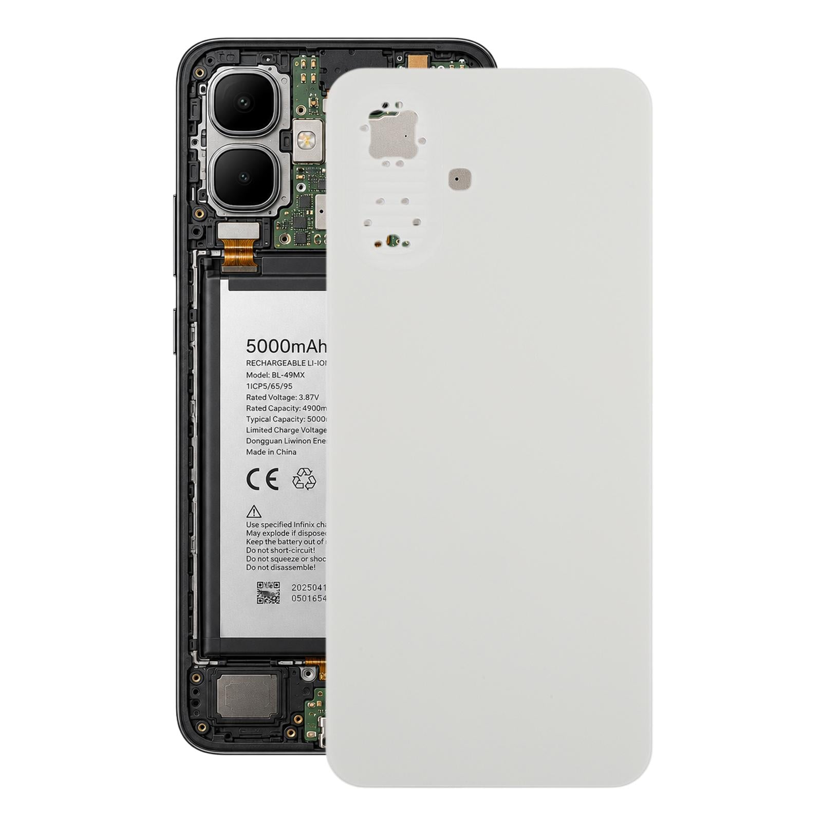 For Infinix Smart 10 X6725 Original Battery Back Cover(Silver)