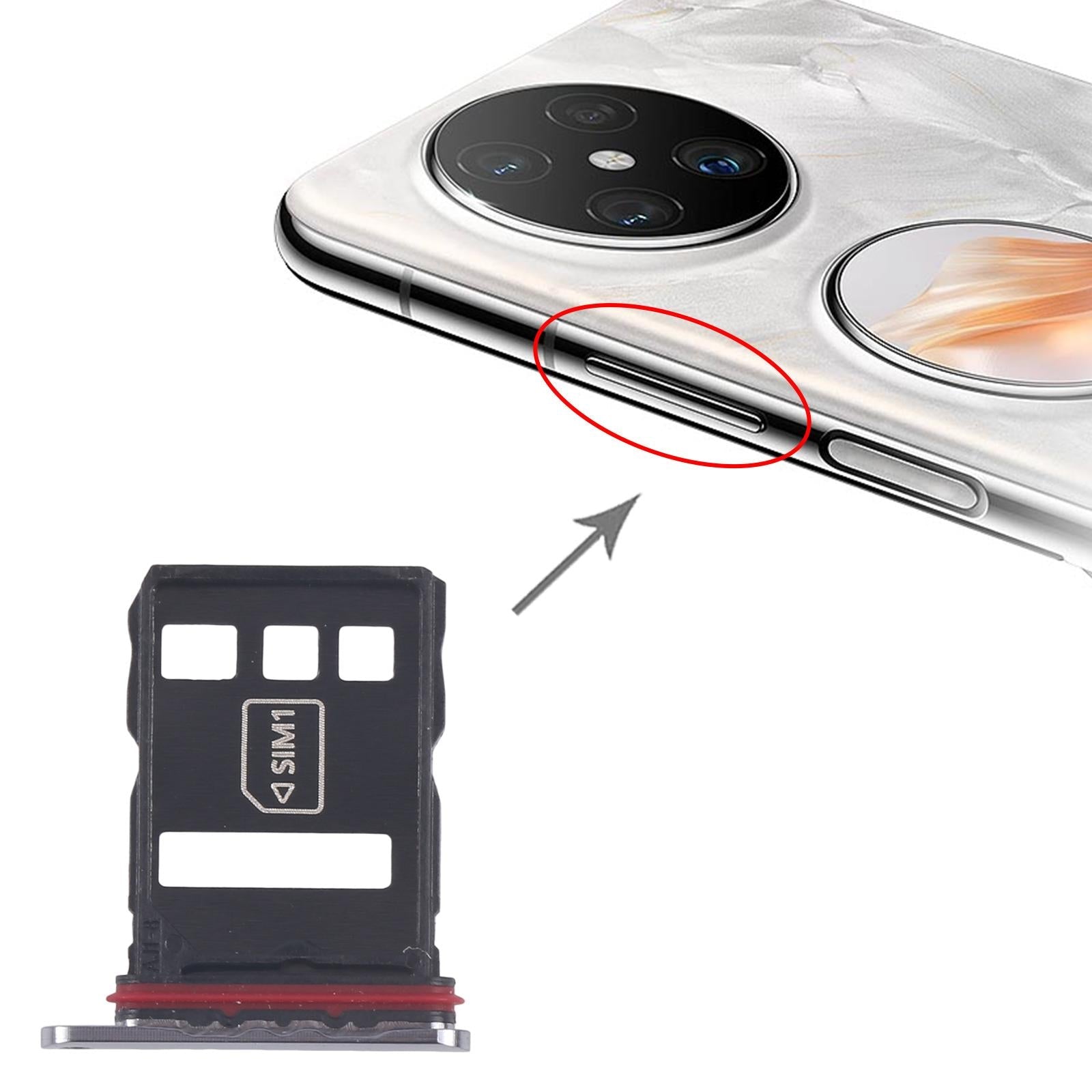 For Huawei Pocket 2 10pcs Original SIM Card Tray + NM Card Tray (Black)