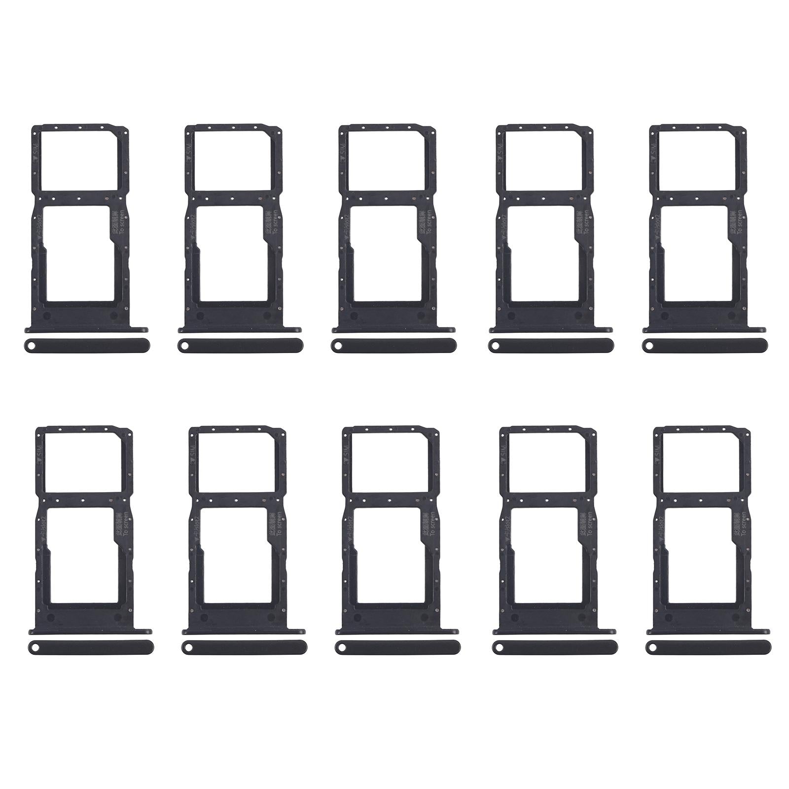 For Huawei Enjoy 20 10pcs Original SIM Card Tray + SIM Card Tray (Black)