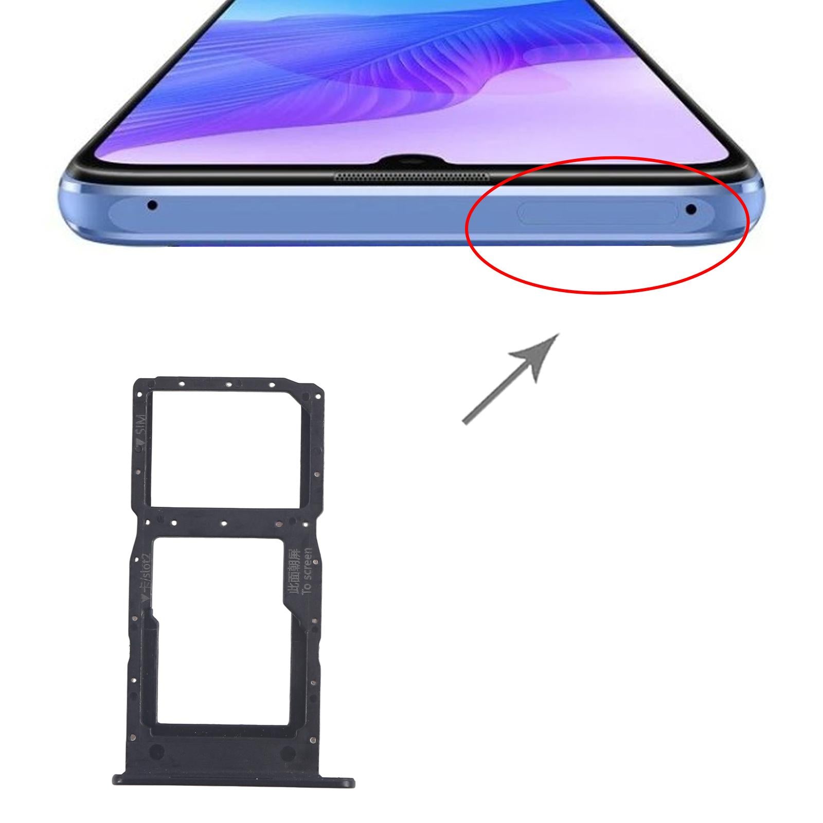 For Huawei Enjoy 20 10pcs Original SIM Card Tray + SIM Card Tray (Black)