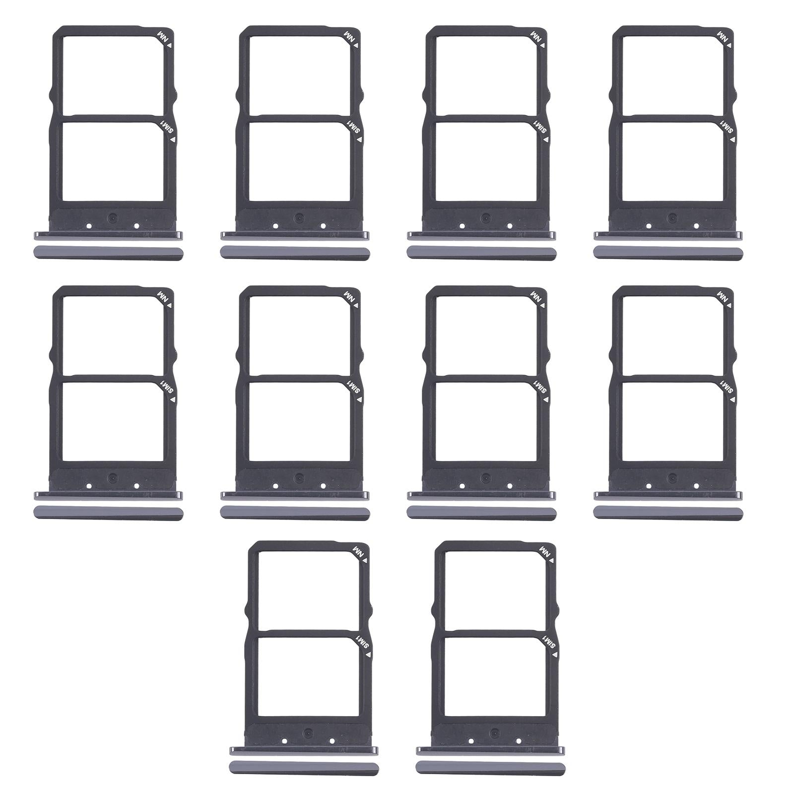 For Huawei Mate X2 10pcs Original SIM Card Tray + NM Card Tray (Black)
