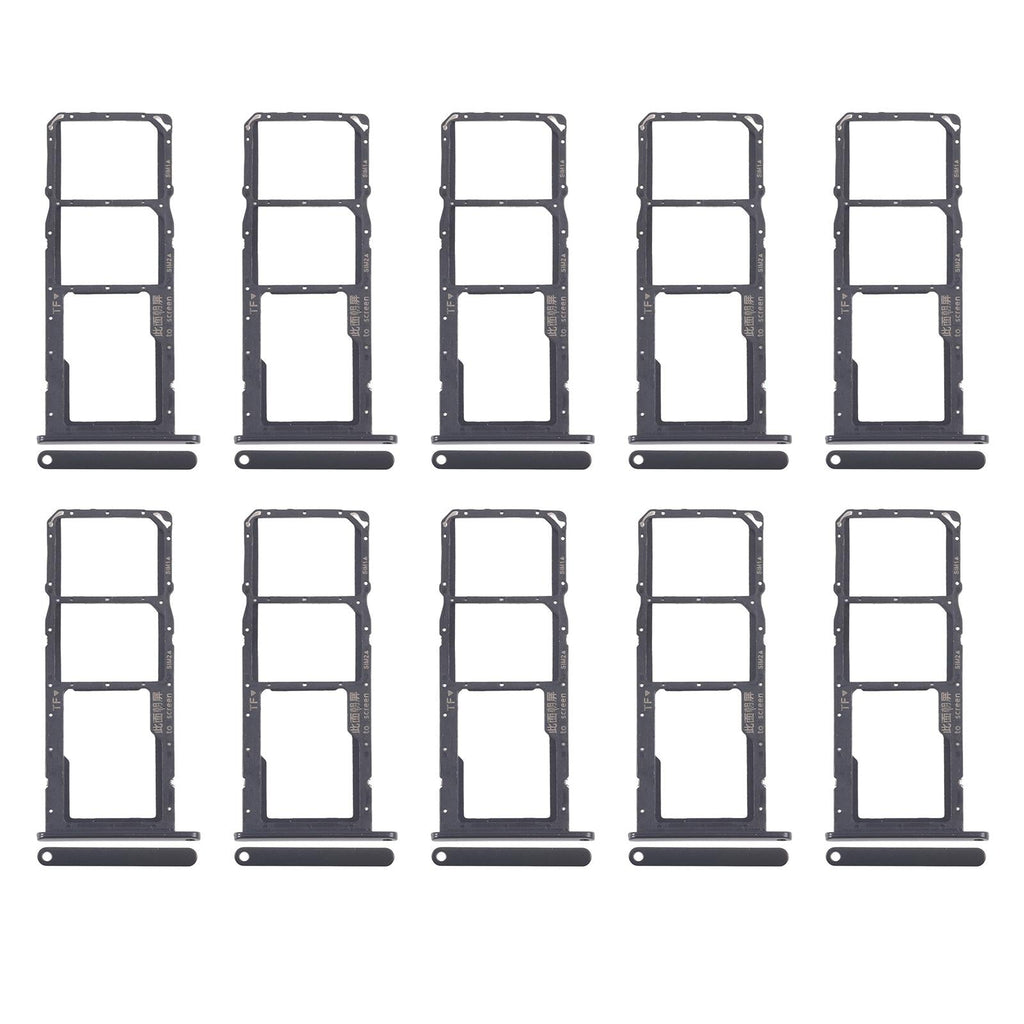 For Huawei Enjoy 20e 10pcs Original SIM Card Tray + SIM Card Tray + Micro SD Card Tray (Black)