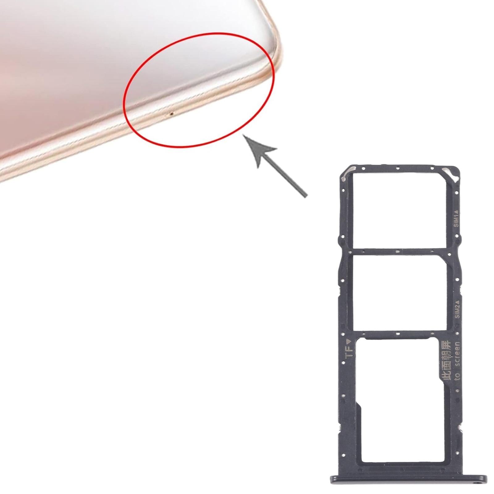 For Huawei Enjoy 20e 10pcs Original SIM Card Tray + SIM Card Tray + Micro SD Card Tray (Black)
