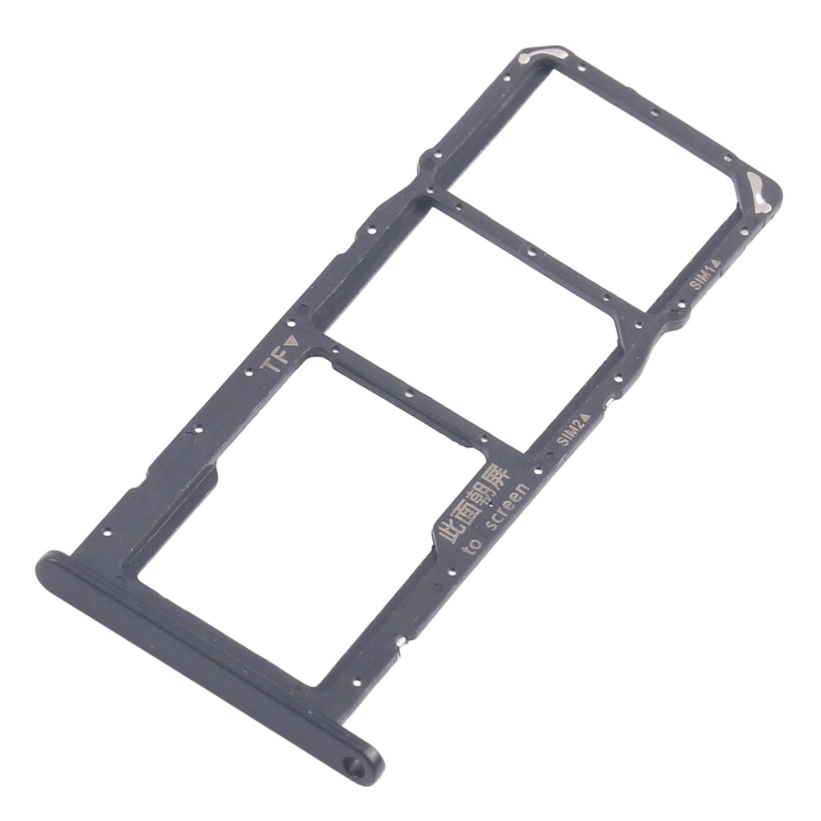 For Huawei Y7a 10pcs Original SIM Card Tray + SIM Card Tray + Micro SD Card Tray (Black)