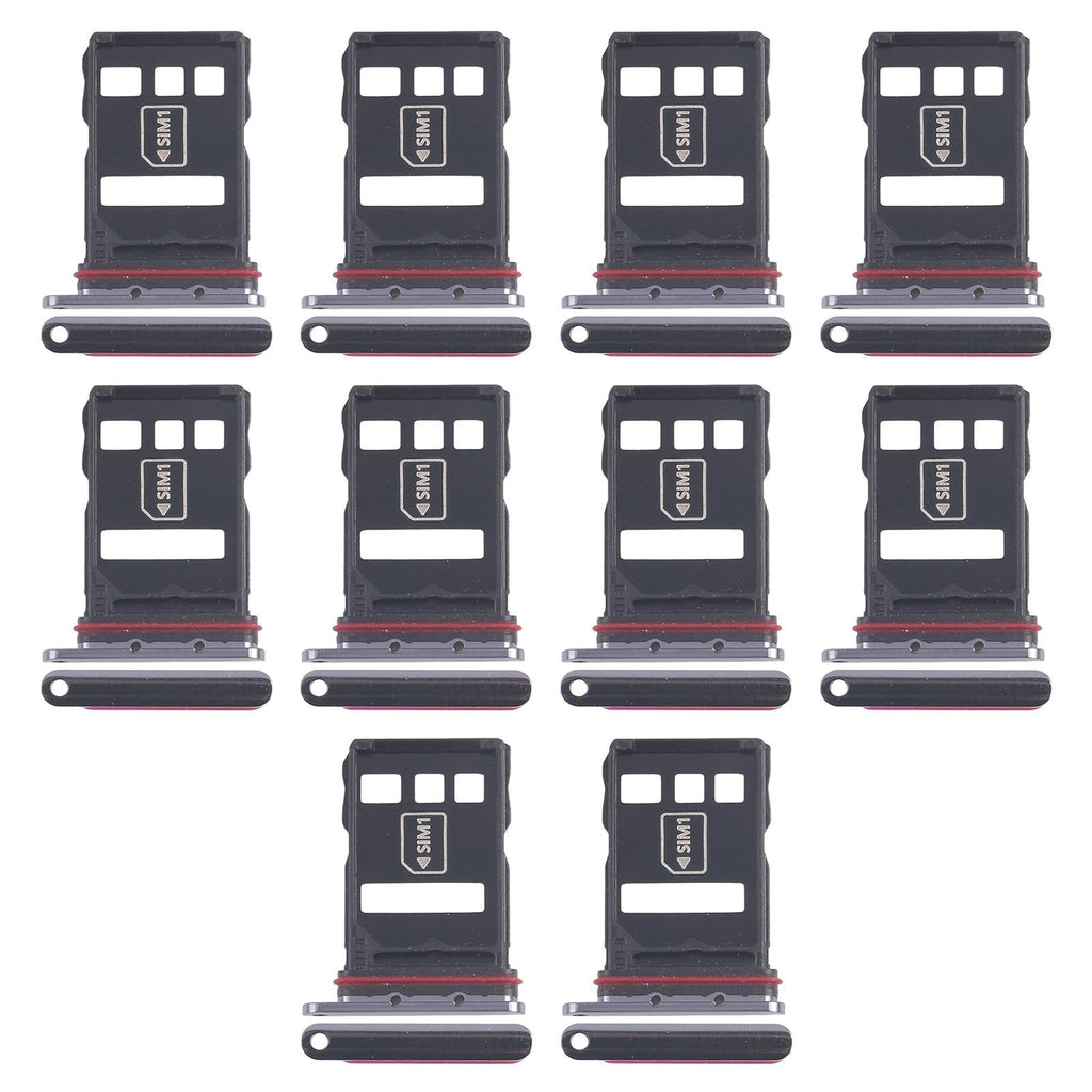 For Huawei P50 10pcs Original SIM Card Tray + NM Card Tray (Black)