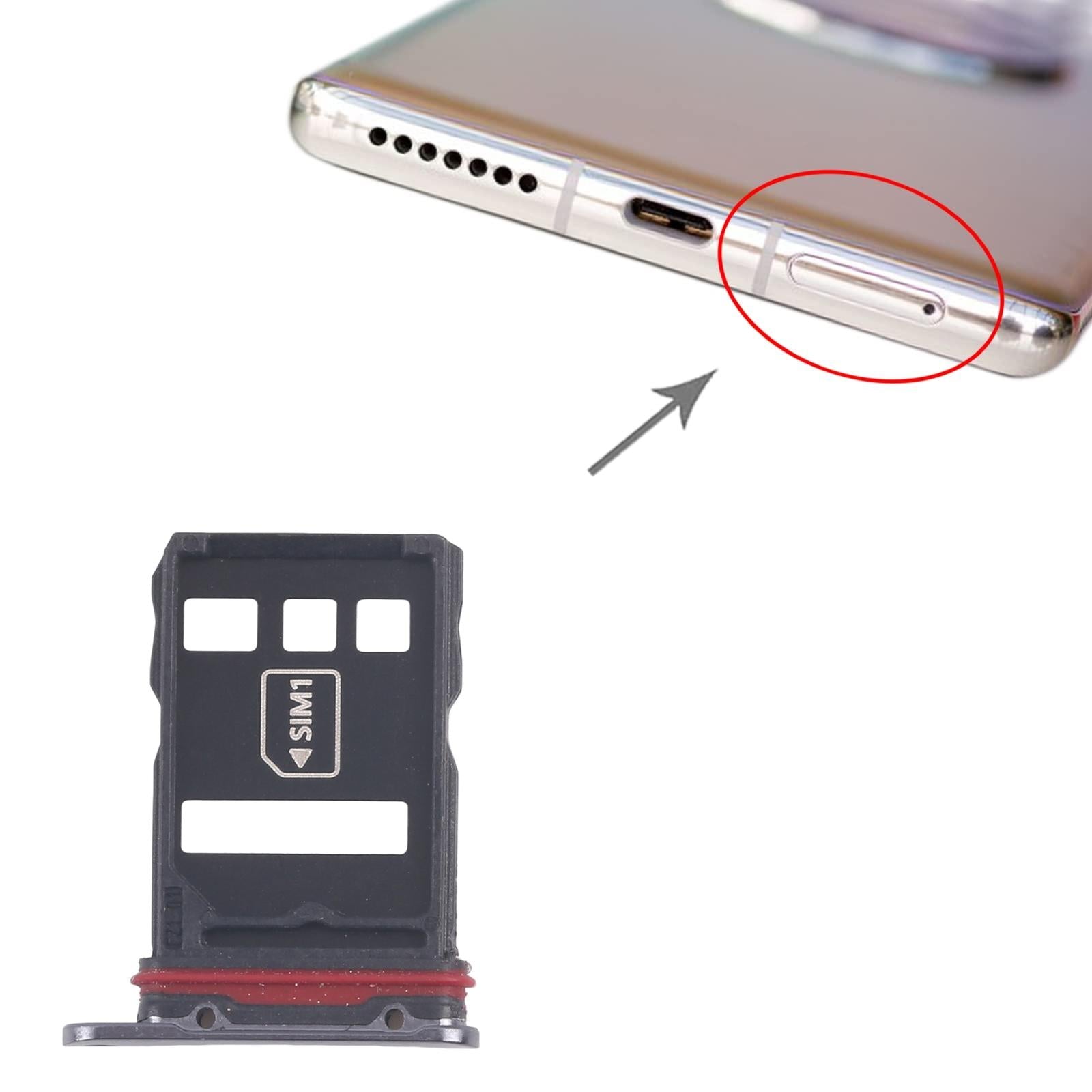For Huawei Mate 40 Pro Original SIM Card Tray + NM Card Tray (Black)