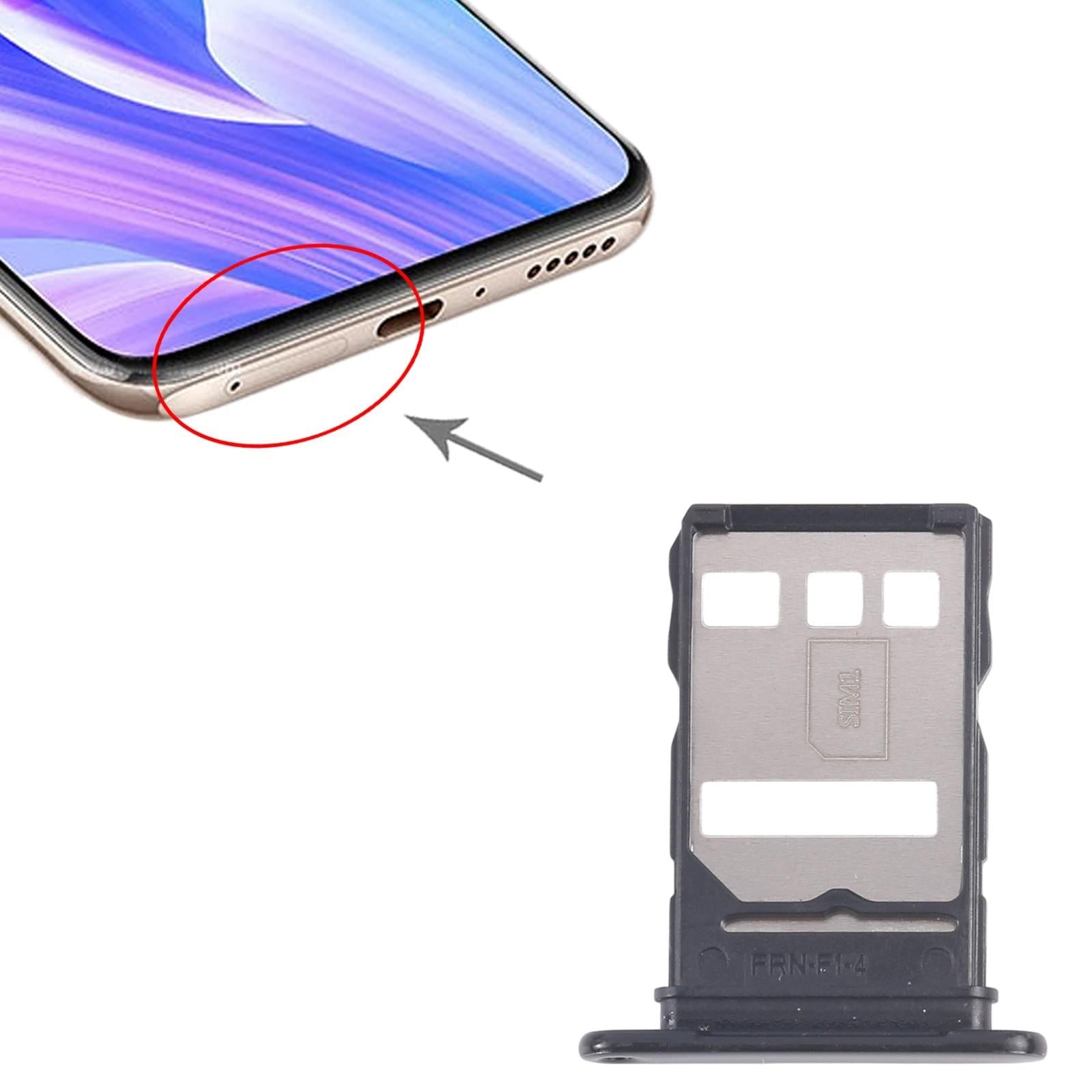 For Huawei Enjoy 20 Plus 10pcs Original SIM Card Tray + NM Card Tray (Black)