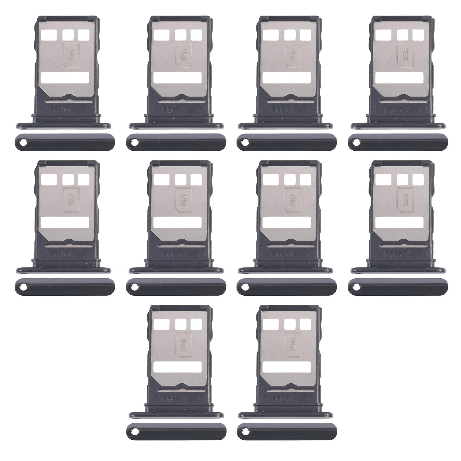 For Huawei Enjoy 20 Plus 10pcs Original SIM Card Tray + NM Card Tray (Black)