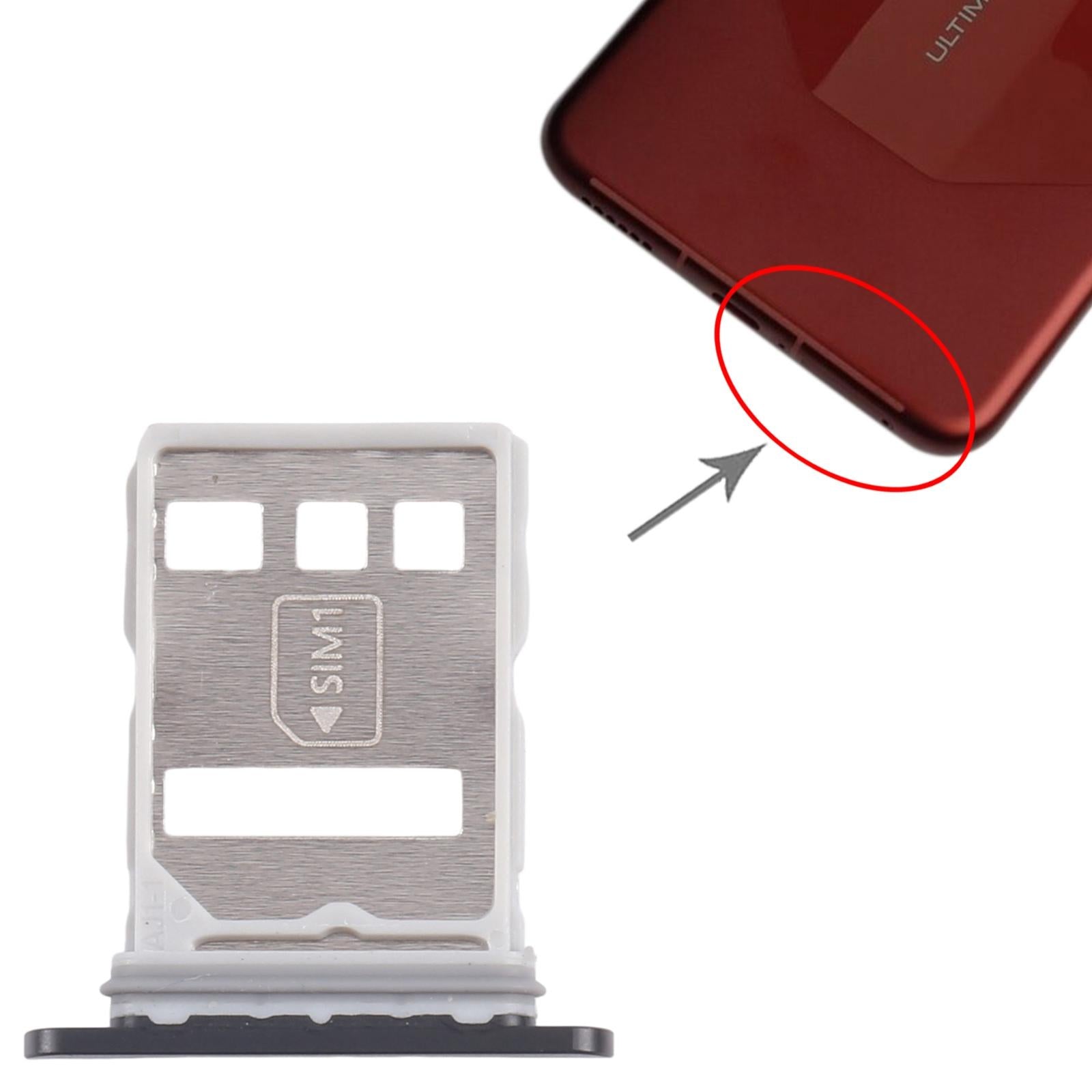 For Huawei Mate 60 10pcs Original SIM Card Tray + NM Card Tray (Black)