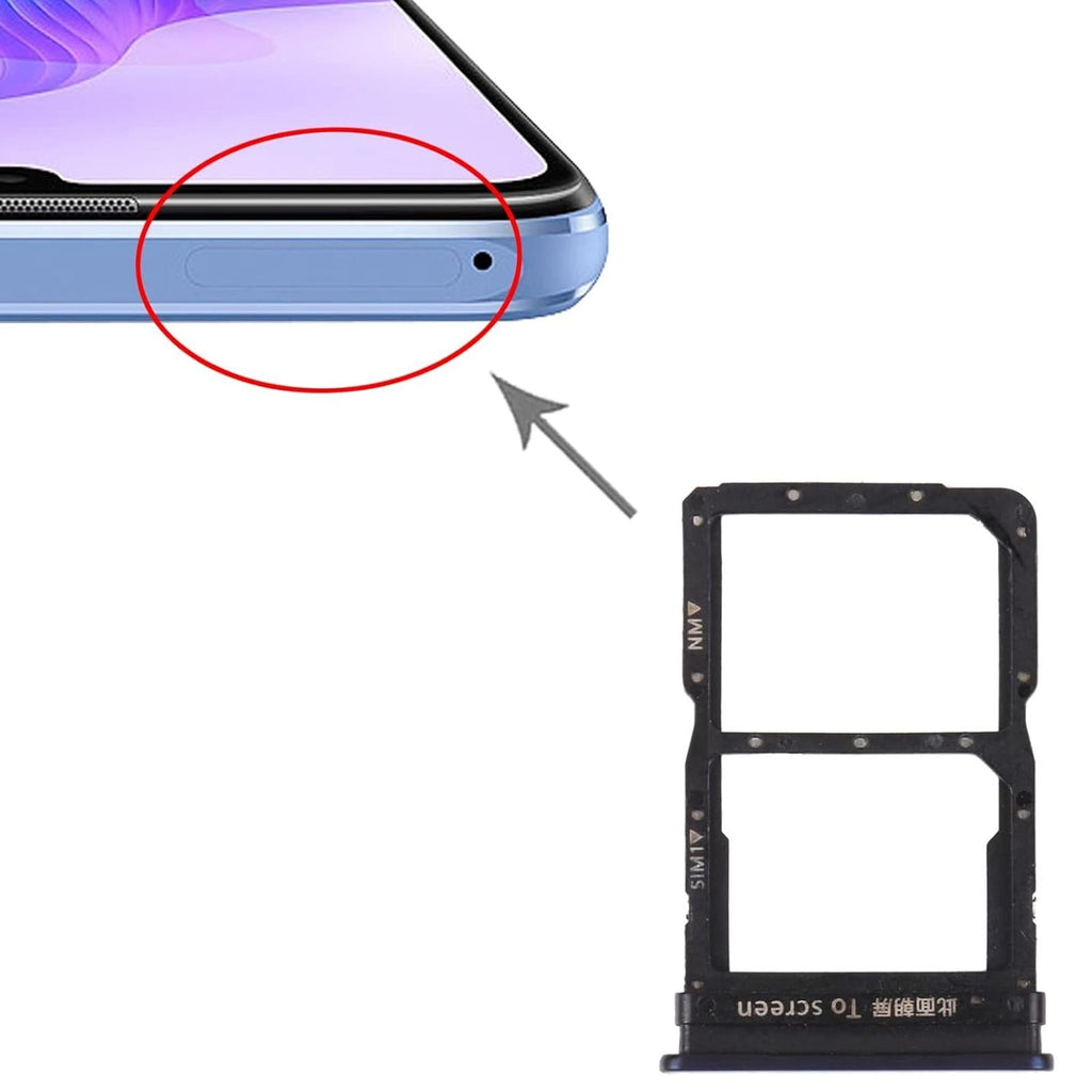 For Huawei Enjoy 20 Pro 10pcs Original SIM Card Tray + NM Card Tray (Black)