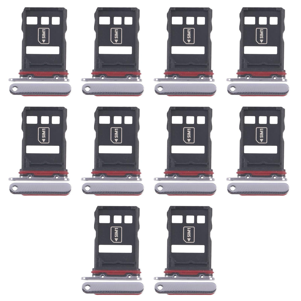 For Huawei P50 Pro 10pcs Original SIM Card Tray + NM Card Tray (Black)