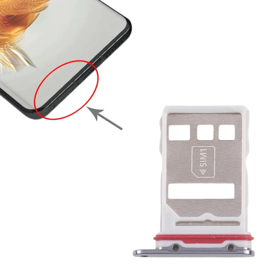 For Huawei Mate 50 Pro 10pcs Original SIM Card Tray + NM Card Tray (Black)