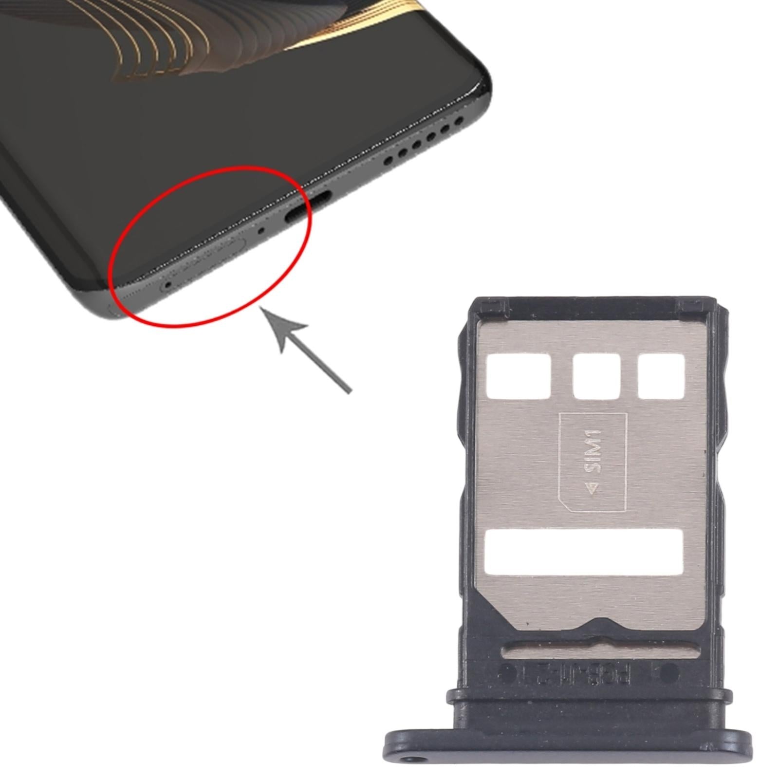 For Huawei nova 10 10pcs Original SIM Card Tray + SIM Card Tray (Black)