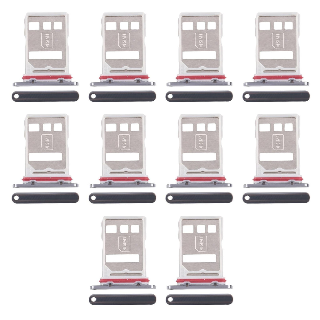 For Huawei Mate 50 10pcs Original SIM Card Tray + NM Card Tray (Black)