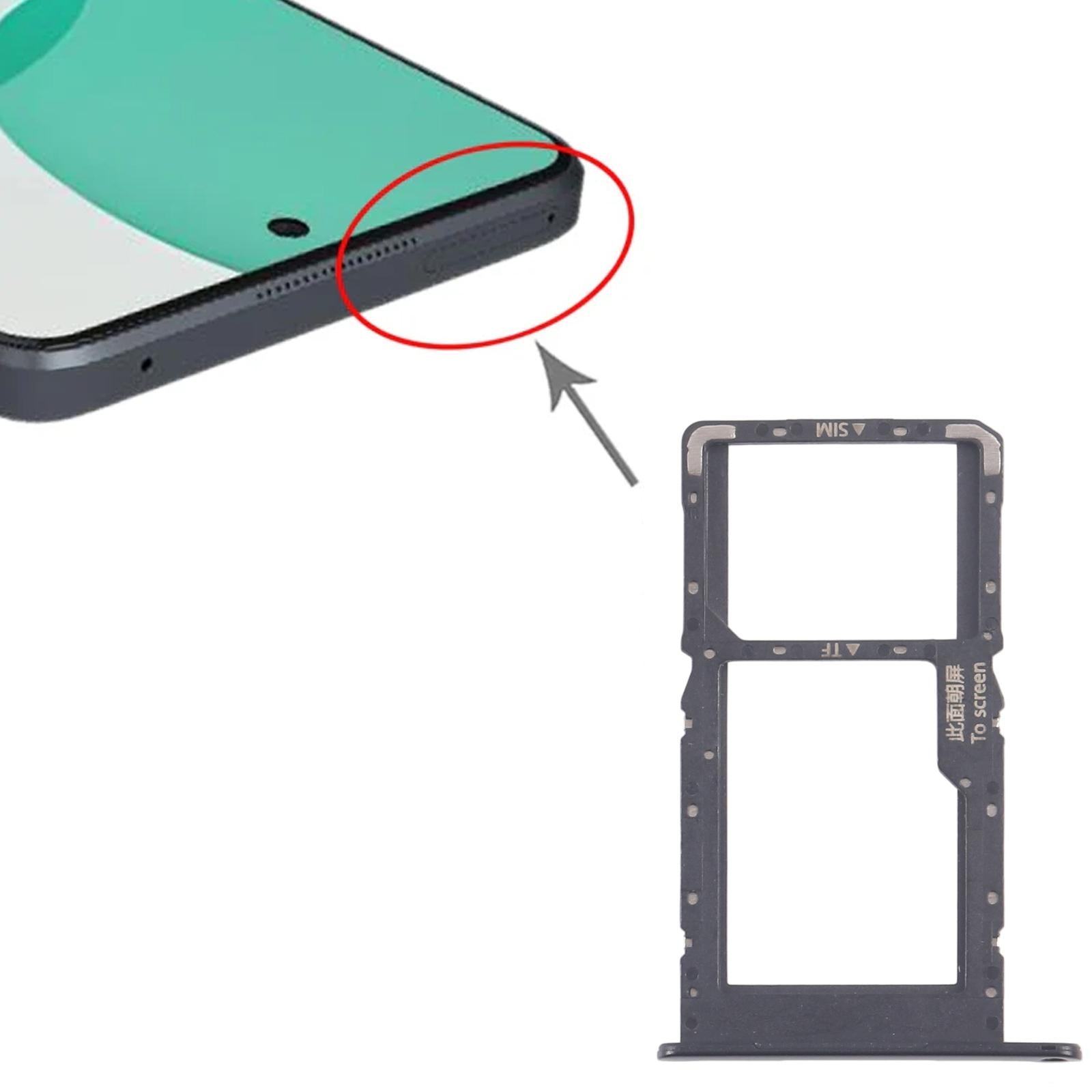 For Huawei Enjoy 60 10pcs Original SIM Card Tray + Micro SD Card Tray (Black)