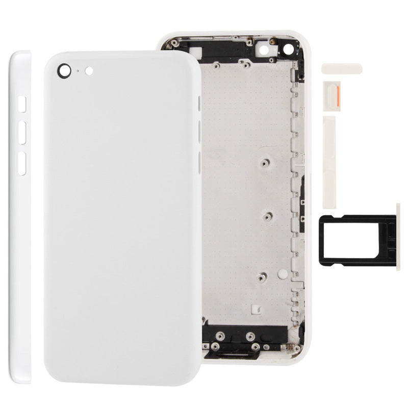 Full Housing  Chassis / Back Cover with Mounting Plate & Mute Button + Power Button + Volume Button + Nano SIM Card Tray for iPhone 5C(White)