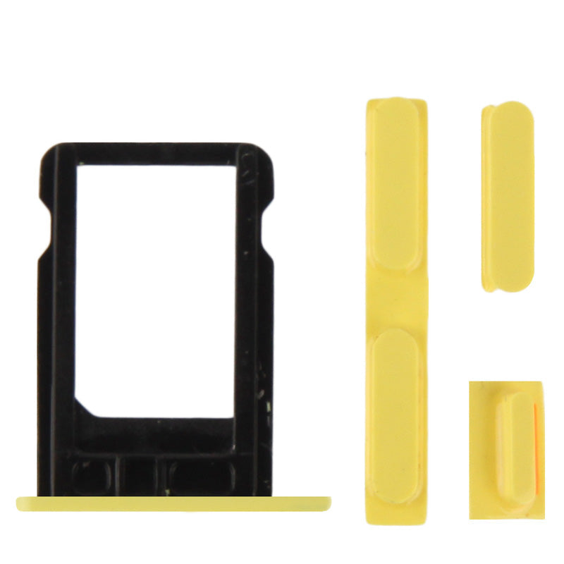 Full Housing  Chassis / Back Cover with Mounting Plate & Mute Button + Power Button + Volume Button + Nano SIM Card Tray for iPhone 5C(Yellow)
