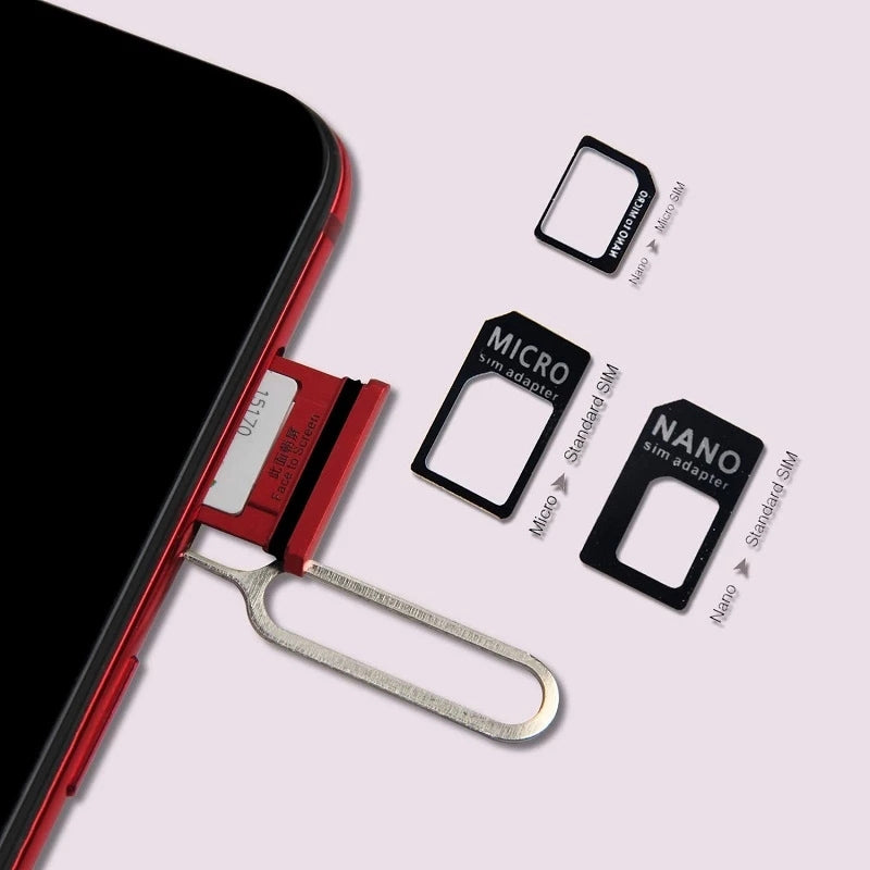 4 in 1 (Nano SIM to Micro SIM Card+ Micro SIM to Standard Card + Nano SIM to Standard Card + Sim Card Tray Holder Eject Pin Key Tool) Kit for iPhone 5 / iPhone 4 & 4S(White)