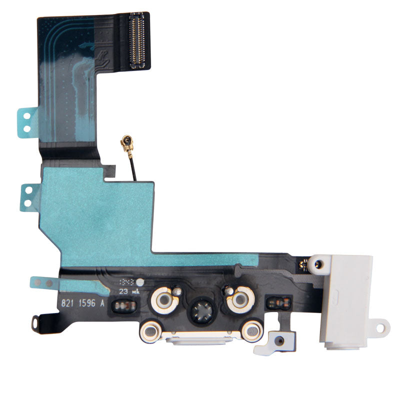 Original Version Tail Connector Charger Flex Cable + Headphone Audio Jack Ribbon Flex Cable for iPhone 5S(White)