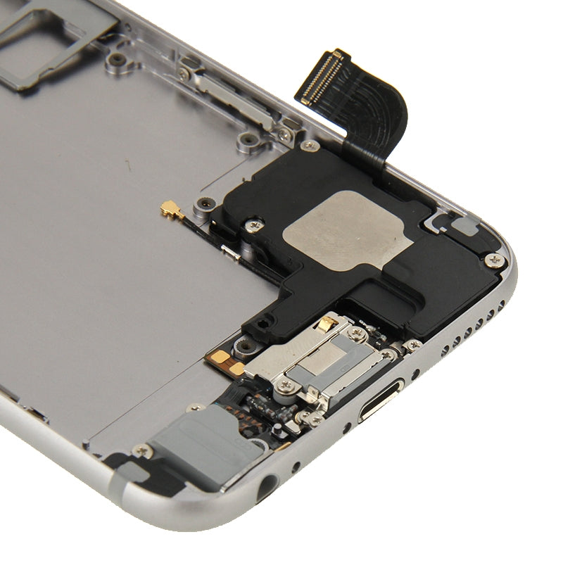 Full Housing Back Cover with Power Button & Volume Button Flex Cable & Charging Port Flex Cable & Speaker Ringer Buzzer for iPhone 6(Grey)
