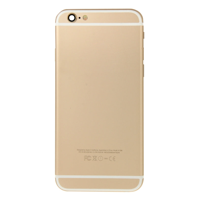 Full Housing Back Cover with Power Button & Volume Button Flex Cable & Charging Port Flex Cable & Speaker Ringer Buzzer for iPhone 6(Gold)