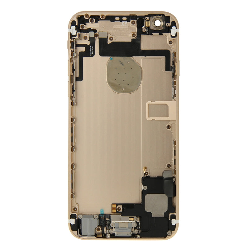Full Housing Back Cover with Power Button & Volume Button Flex Cable & Charging Port Flex Cable & Speaker Ringer Buzzer for iPhone 6(Gold)