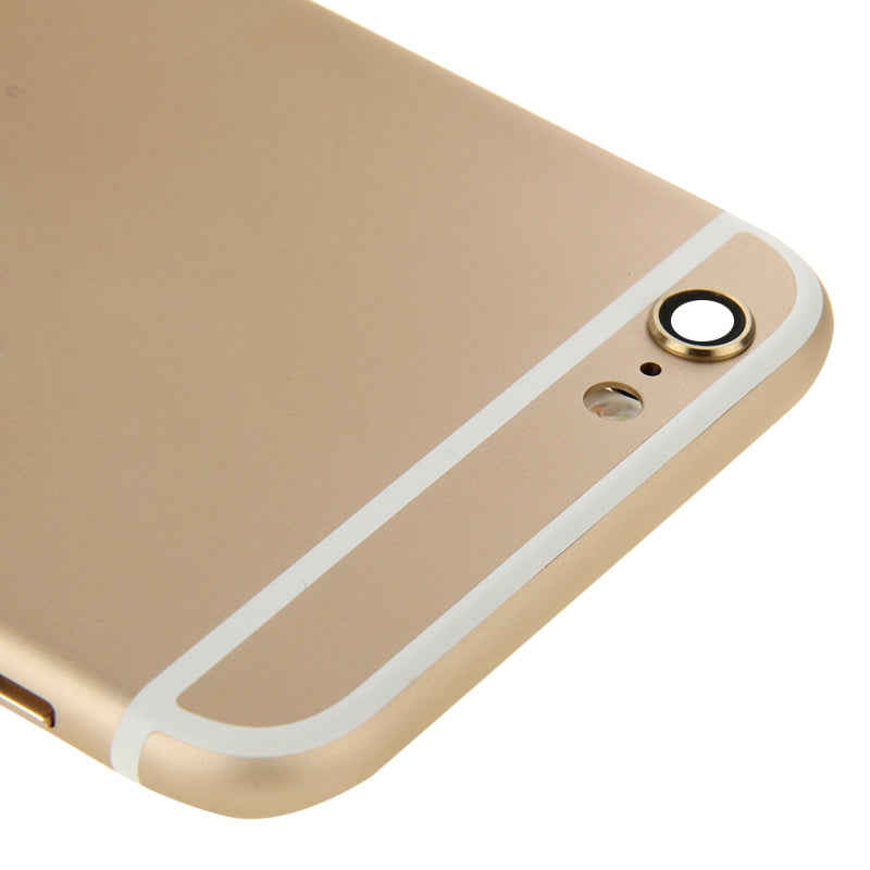 Full Housing Back Cover with Power Button & Volume Button Flex Cable & Charging Port Flex Cable & Speaker Ringer Buzzer for iPhone 6(Gold)