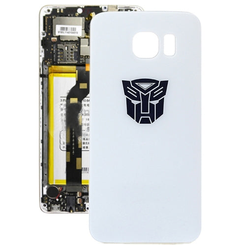 For Galaxy S6 Trans Formers Pattern  Battery Back Cover (White)