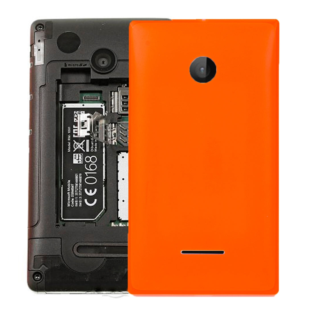 Solid Color Battery Back Cover for Microsoft Lumia 532(Orange)