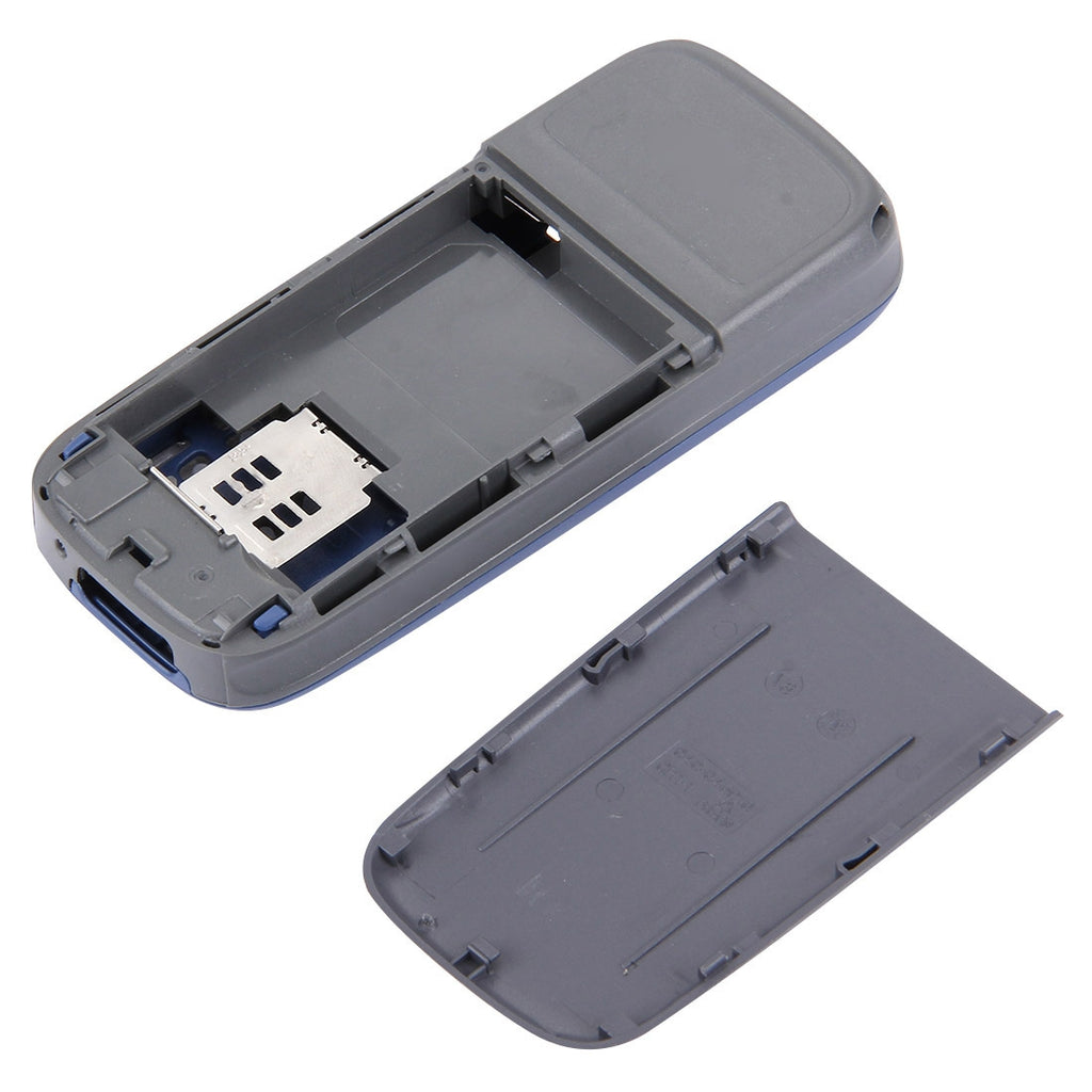 Full Housing Cover (Front Cover + Middle Frame Bezel + Battery Back Cover) for Nokia 1200 / 1208 / 1209(Blue)