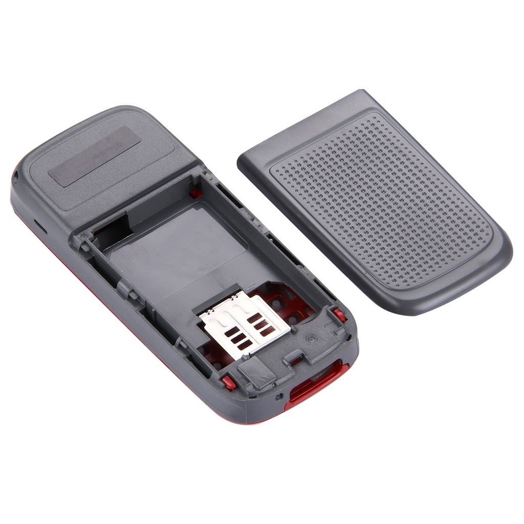 Full Housing Cover (Front Cover + Middle Frame Bezel + Battery Back Cover) for Nokia 1200 / 1208 / 1209(Red)