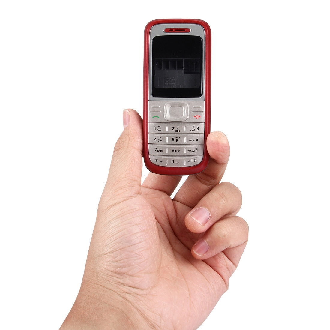 Full Housing Cover (Front Cover + Middle Frame Bezel + Battery Back Cover) for Nokia 1200 / 1208 / 1209(Red)