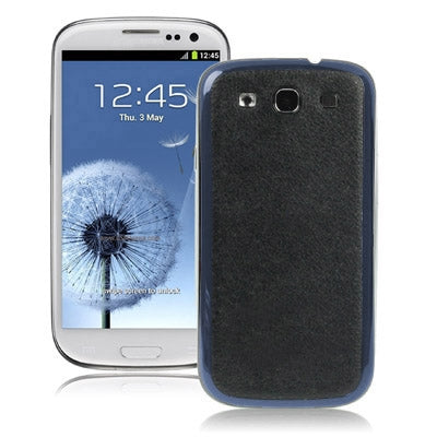 For Galaxy SIII / i9300 Litchi Texture Leather Skin  Battery Cover with Black Frame (Black)