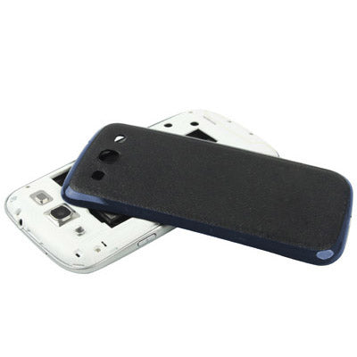 For Galaxy SIII / i9300 Litchi Texture Leather Skin  Battery Cover with Black Frame (Black)