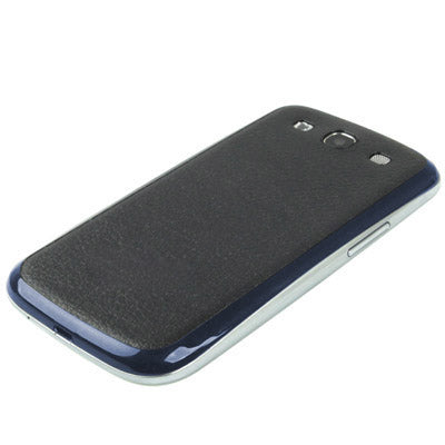 For Galaxy SIII / i9300 Litchi Texture Leather Skin  Battery Cover with Black Frame (Black)