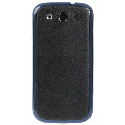 For Galaxy SIII / i9300 Litchi Texture Leather Skin  Battery Cover with Black Frame (Black)