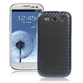 For Galaxy SIII / i9300 Carbon Fiber Skin  Battery Cover with Black Frame (Black)