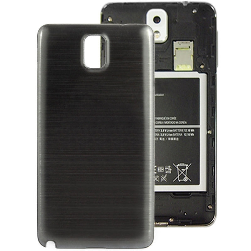For Galaxy Note III / N9000 Full Metallic Brushed  Battery Cover with Black Frame (Black)