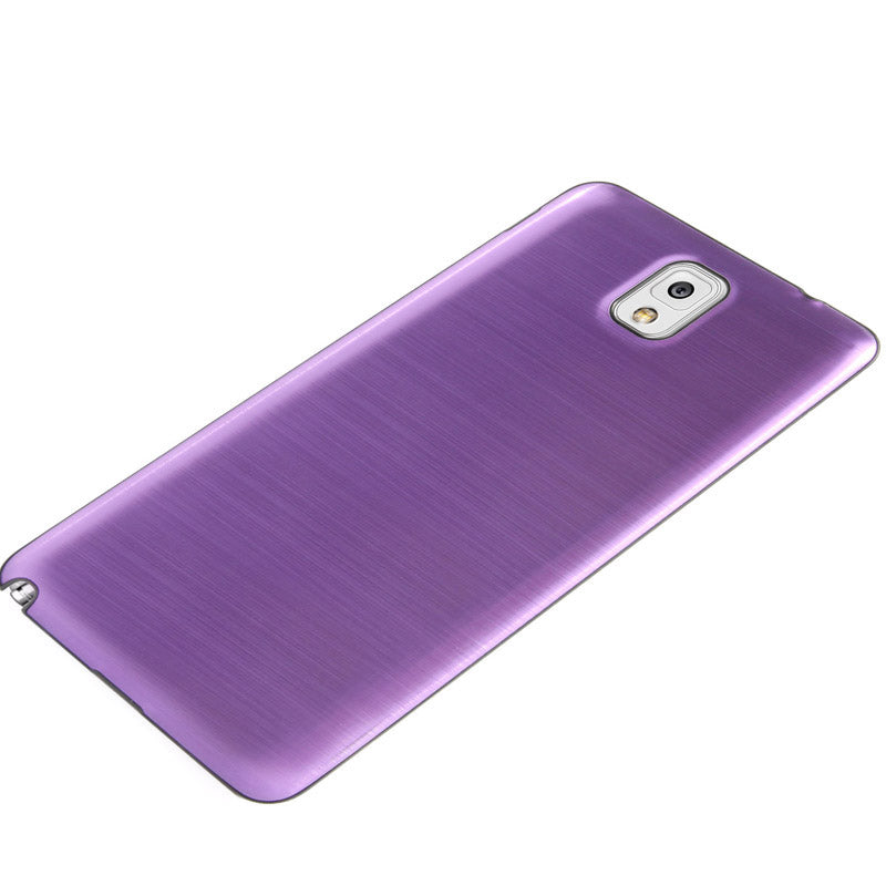 For Galaxy Note III / N9000 Full Metallic Brushed  Battery Cover with Black Frame (Purple)