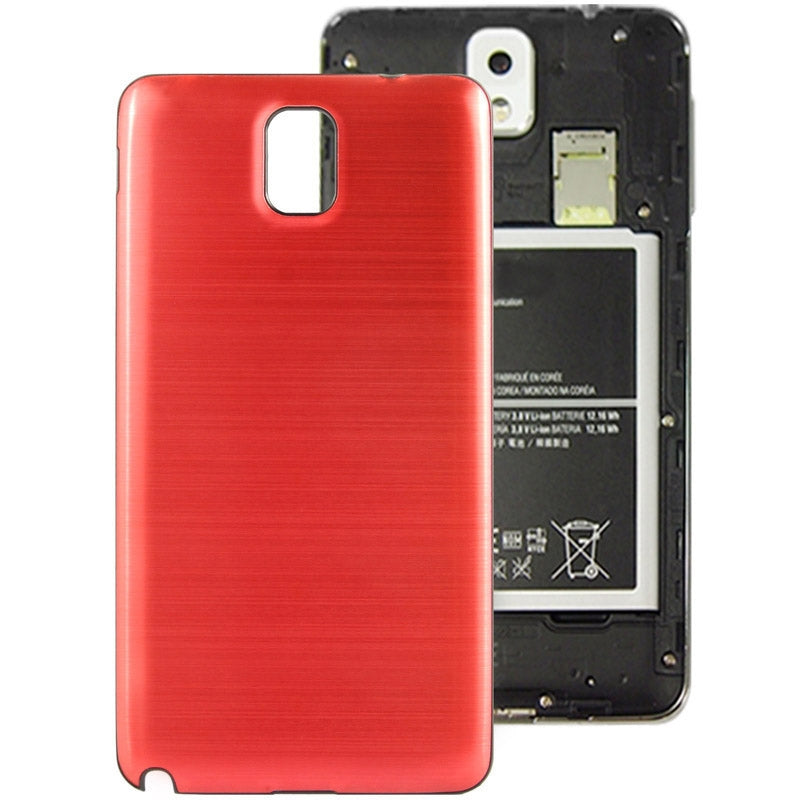 For Galaxy Note III / N9000 Full Metallic Brushed  Battery Cover with Black Frame (Red)
